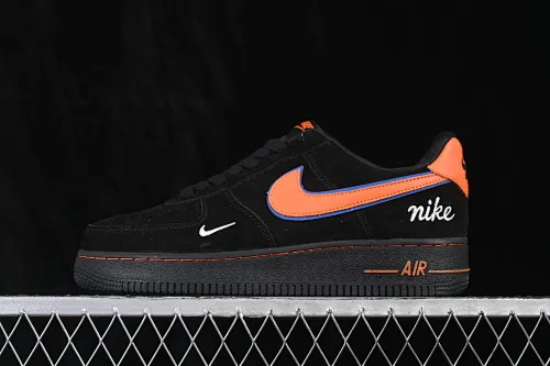 All categories Nk Air Force 1 Air Force series Nk Air Force 1 Low Air Force low-top Nike Air Force 1'07 Low black suede orange hook Air Force 1 low-top casual sneakers FV3694-109